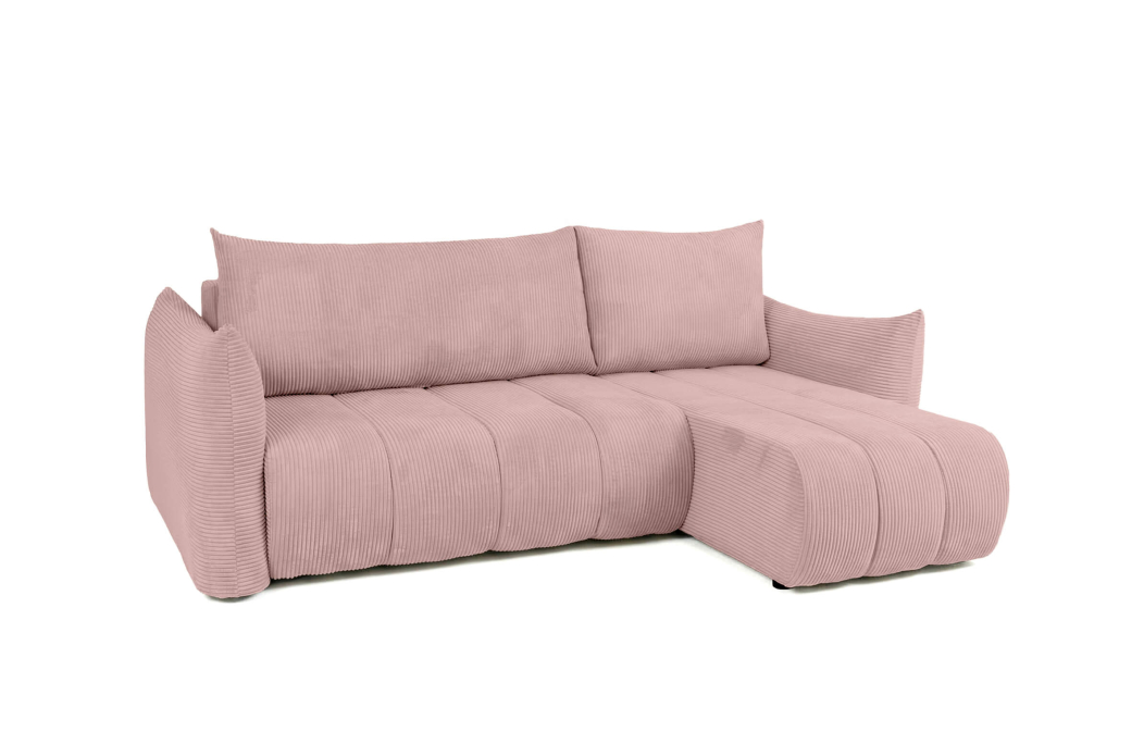 Canapé d'angle LYSIA MINI réversible et convertible en velours côtelé