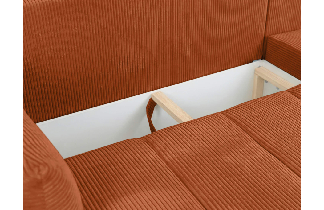Canapé d'angle LYSIA MINI réversible et convertible en velours côtelé