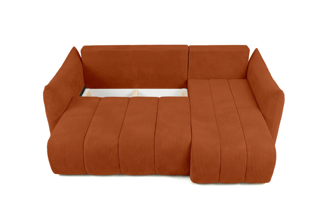 Canapé d'angle LYSIA MINI réversible et convertible en velours côtelé