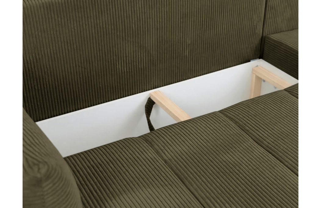Canapé d'angle LYSIA MINI réversible et convertible en velours côtelé