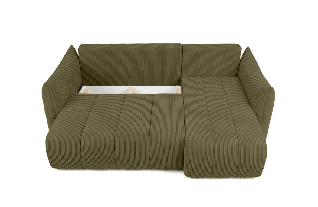 Canapé d'angle LYSIA MINI réversible et convertible en velours côtelé