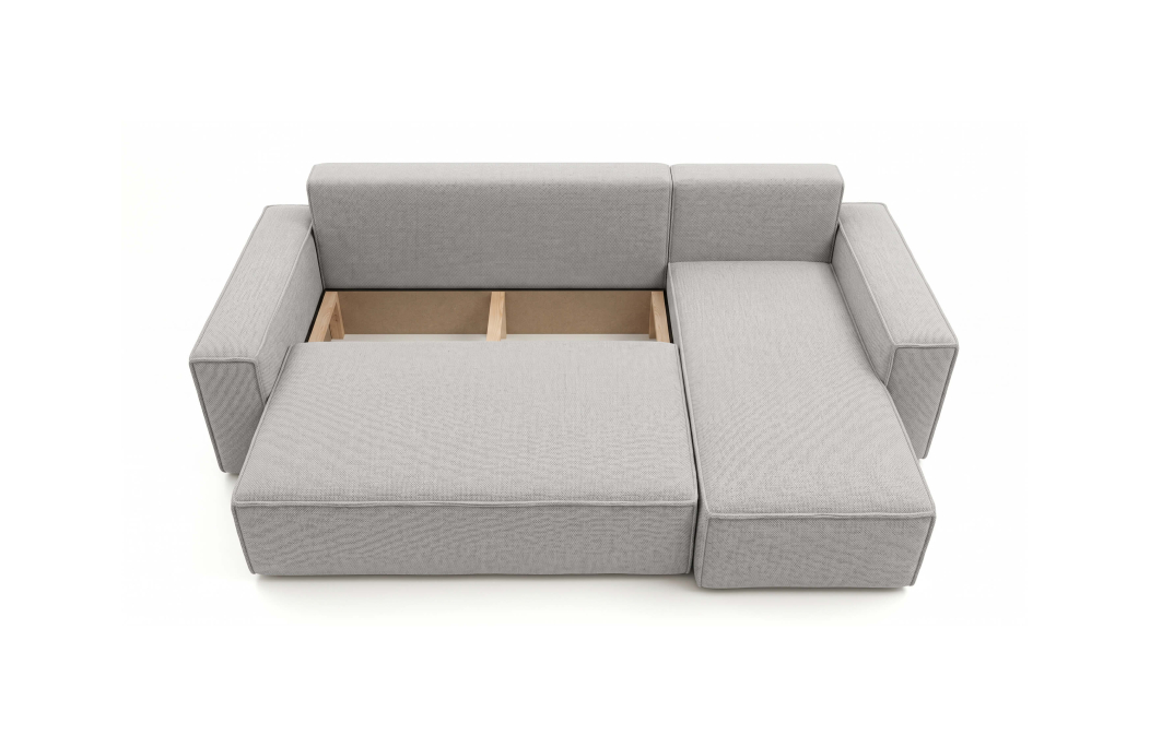 Canapé d'angle FARAH convertible réversible avec rangement en tissu