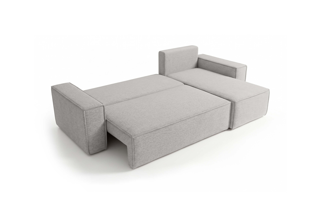 Canapé d'angle FARAH convertible réversible avec rangement en tissu