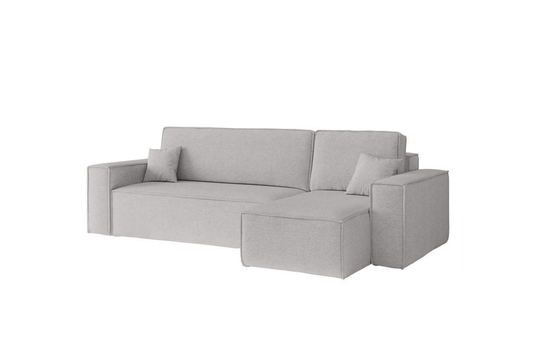 Canapé d'angle FARAH convertible réversible avec rangement en tissu