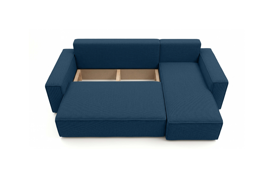 Canapé d'angle FARAH convertible réversible avec rangement en tissu