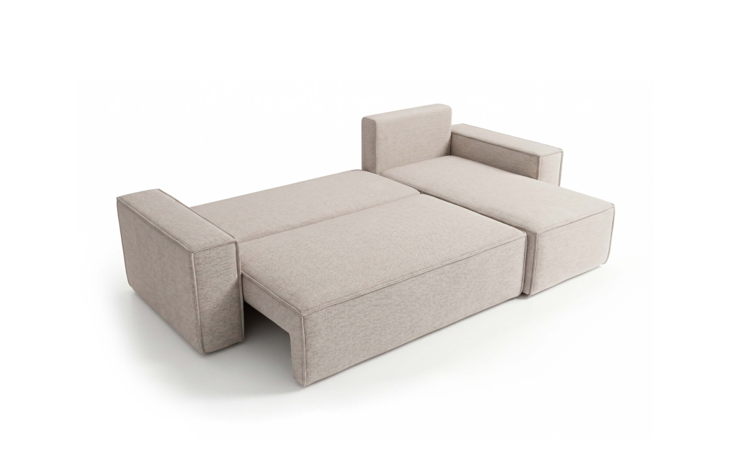 Canapé d'angle FARAH convertible réversible avec rangement en tissu