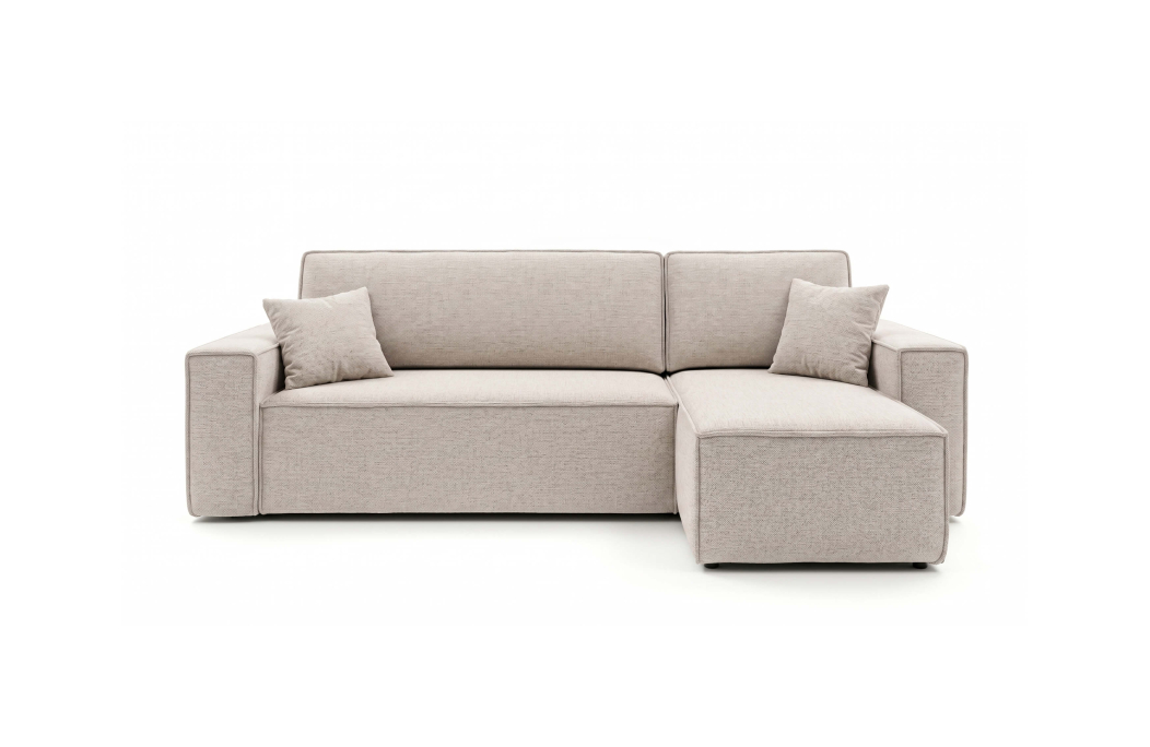 Canapé d'angle FARAH convertible réversible avec rangement en tissu