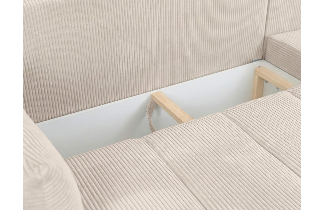 Canapé d'angle LYSIA MINI réversible et convertible en velours côtelé