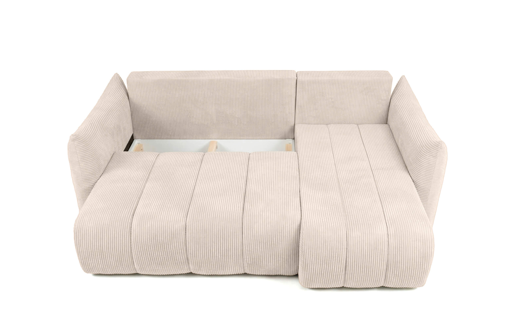 Canapé d'angle LYSIA MINI réversible et convertible en velours côtelé