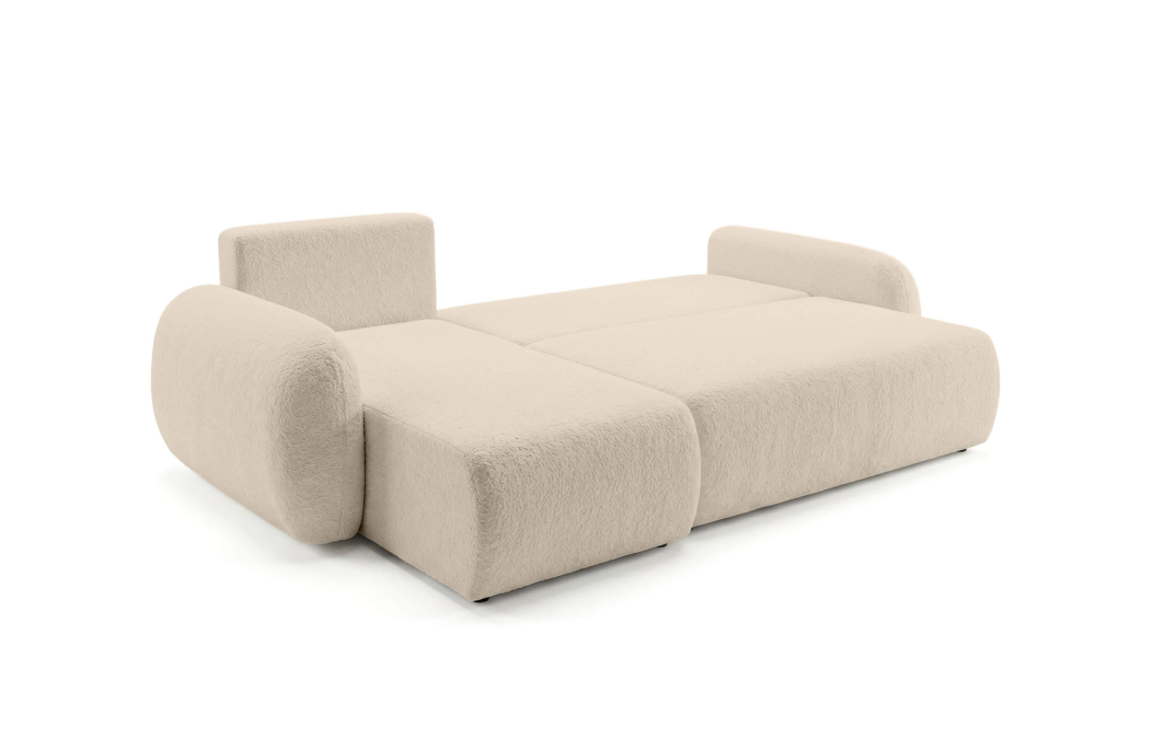 Canapé d'angle ALYA convertible réversible avec rangement en tissu bouclette