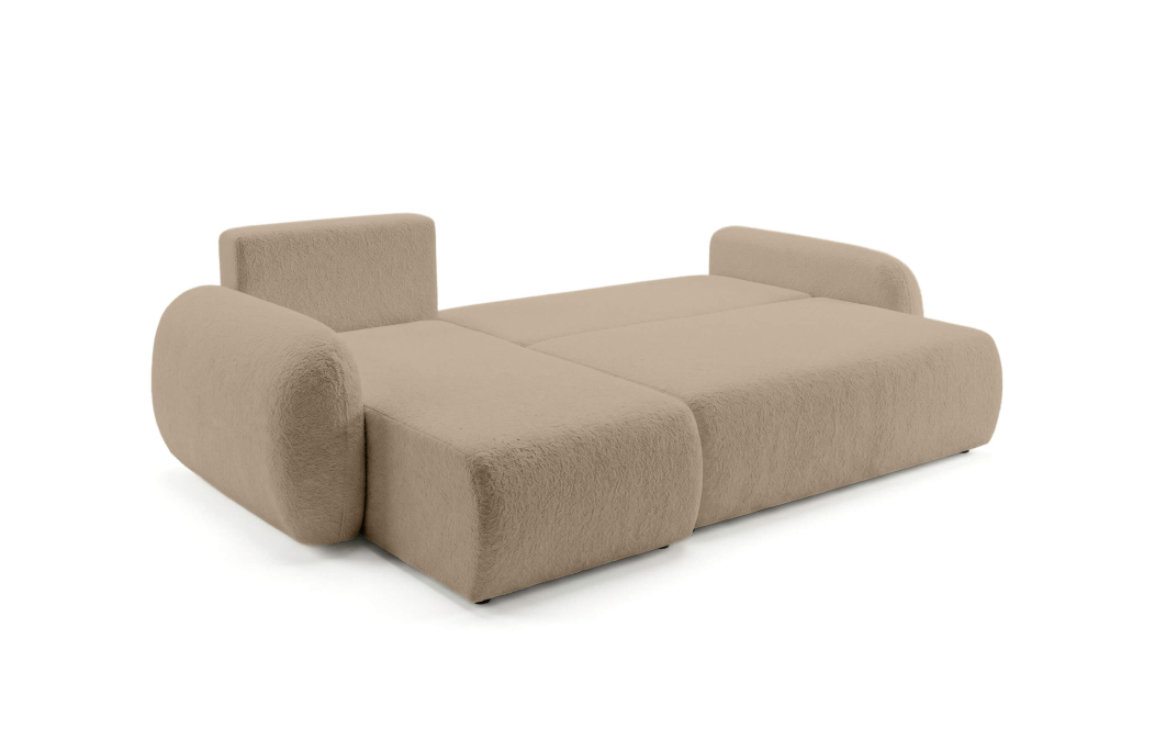 Canapé d'angle ALYA convertible réversible avec rangement en tissu bouclette
