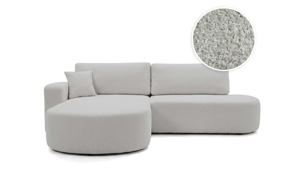 Canapé d'angle KIARA max réversible et convertible en tissu bouclette
