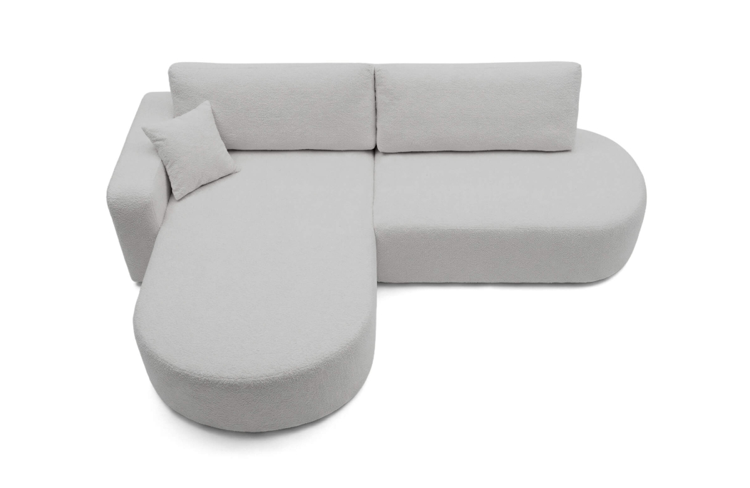 Canapé d'angle KIARA max réversible et convertible en tissu bouclette