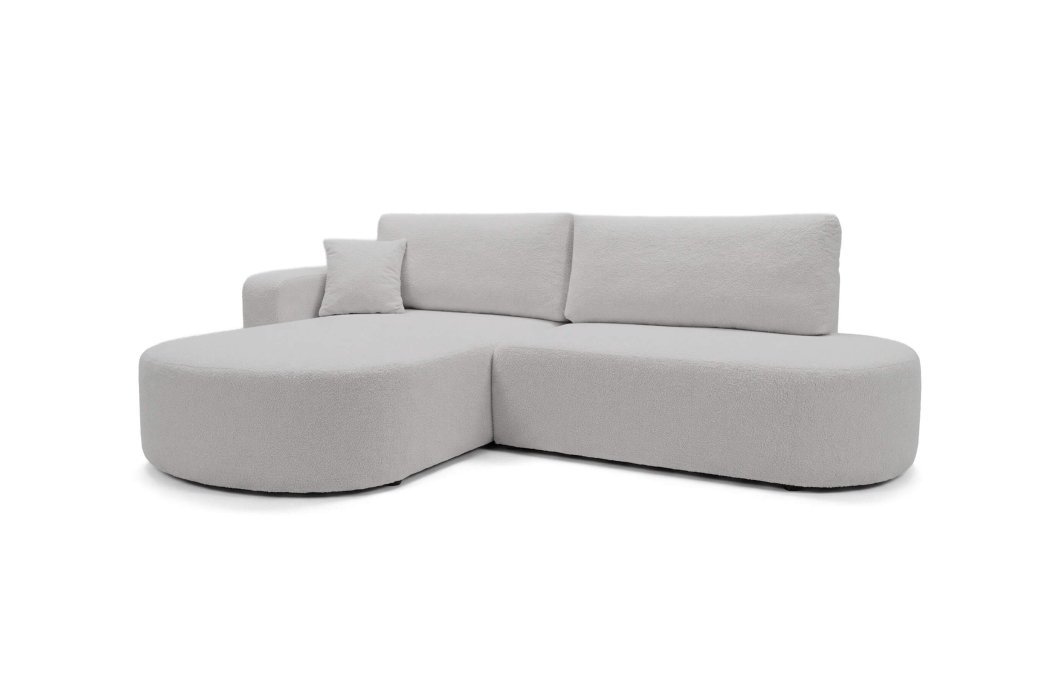 Canapé d'angle KIARA max réversible et convertible en tissu bouclette
