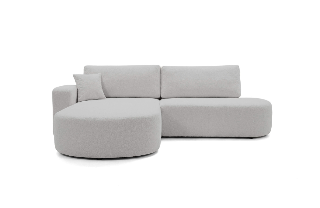 Canapé d'angle KIARA max réversible et convertible en tissu bouclette