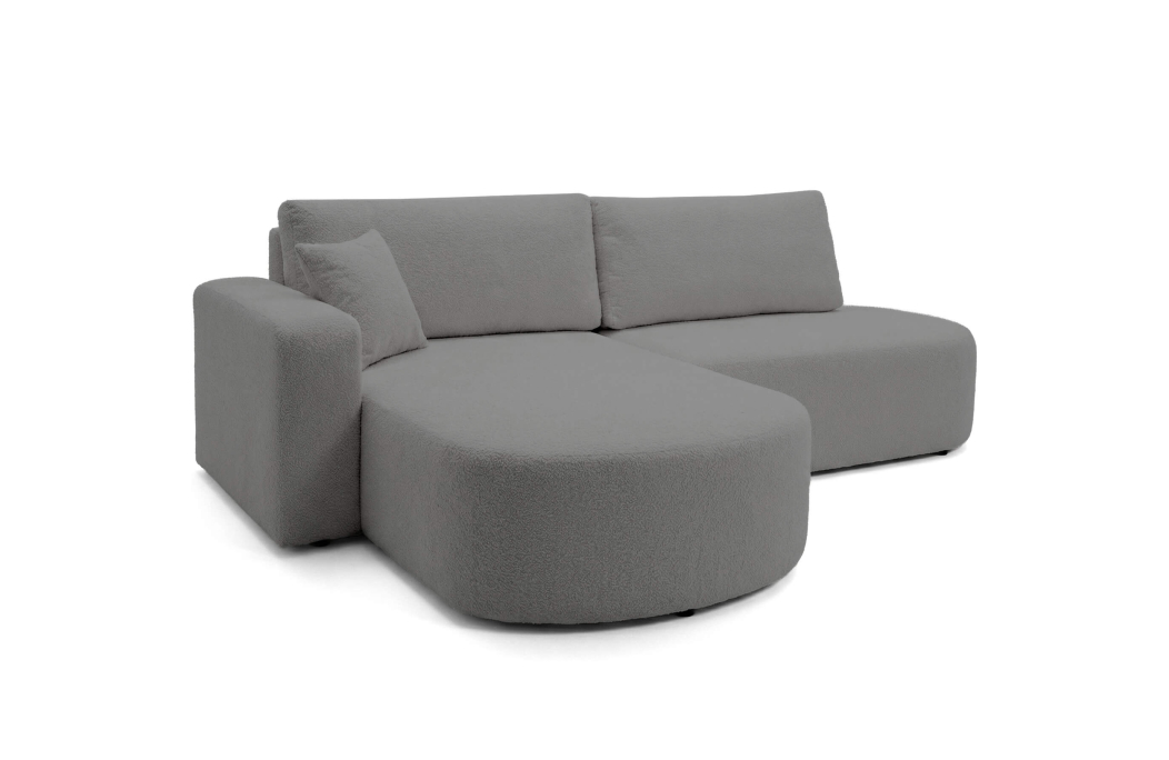 Canapé d'angle KIARA max réversible et convertible en tissu bouclette