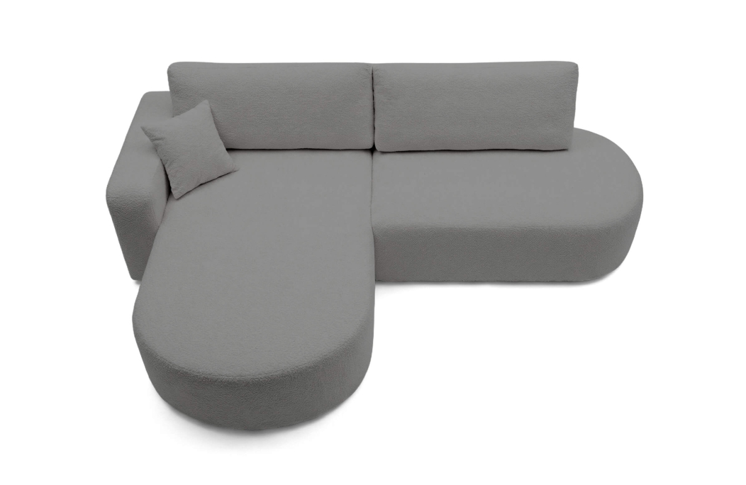 Canapé d'angle KIARA max réversible et convertible en tissu bouclette