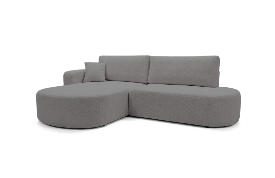 Canapé d'angle KIARA max réversible et convertible en tissu bouclette