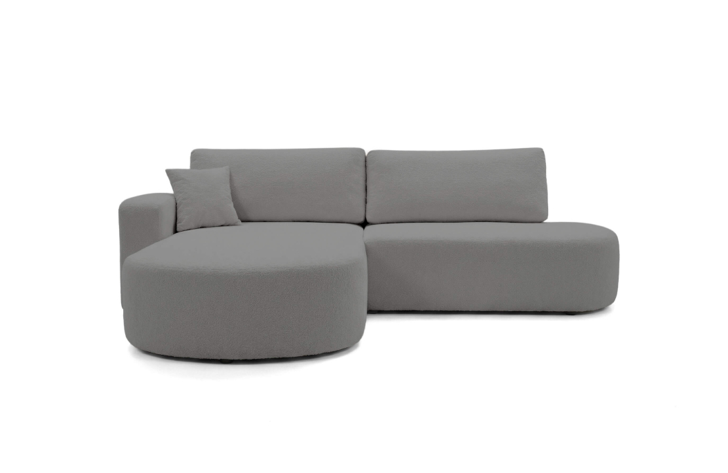 Canapé d'angle KIARA max réversible et convertible en tissu bouclette