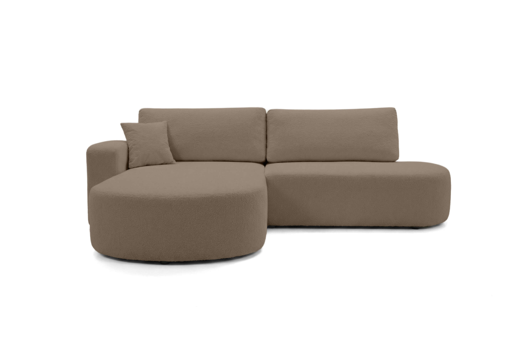 Canapé d'angle KIARA max réversible et convertible en tissu bouclette