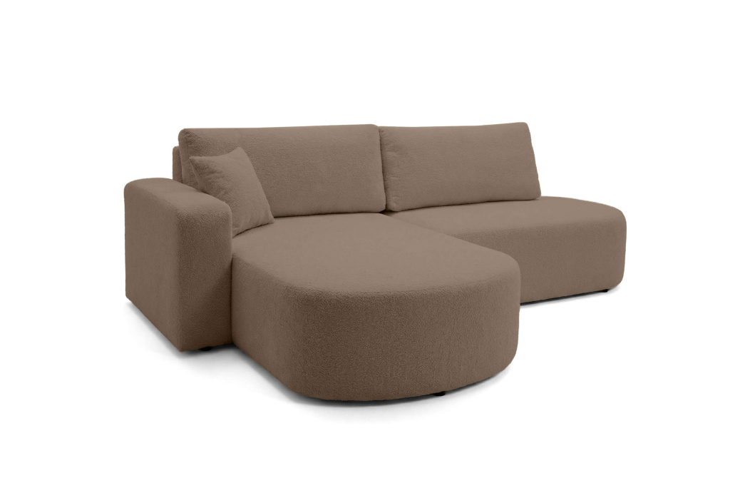 Canapé d'angle KIARA max réversible et convertible en tissu bouclette