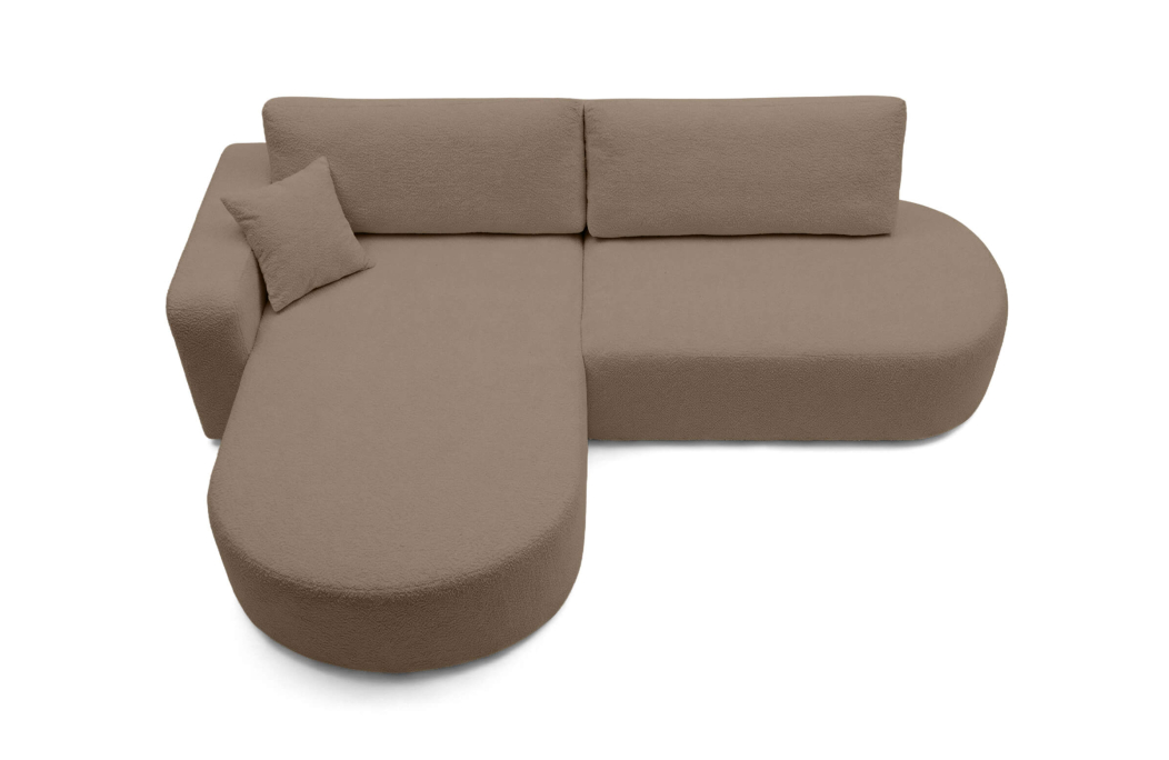 Canapé d'angle KIARA max réversible et convertible en tissu bouclette