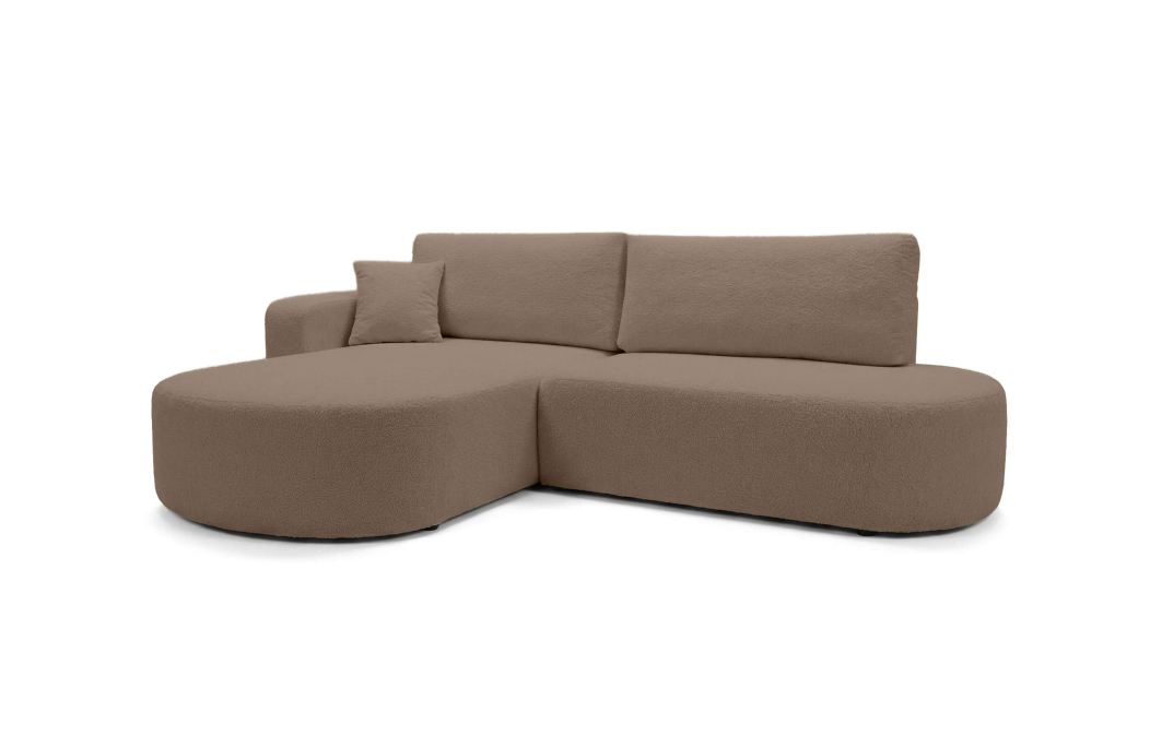 Canapé d'angle KIARA max réversible et convertible en tissu bouclette