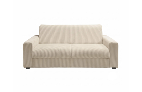 Canapé droit AGATHE CONFORT convertible 3 places couchage express en velours côtelé