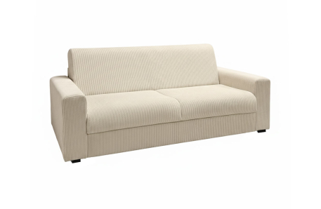 Canapé droit AGATHE CONFORT convertible 3 places couchage express en velours côtelé