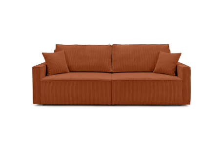 Canapé droit 3 places FARAH convertible avec rangement en velours côtelé