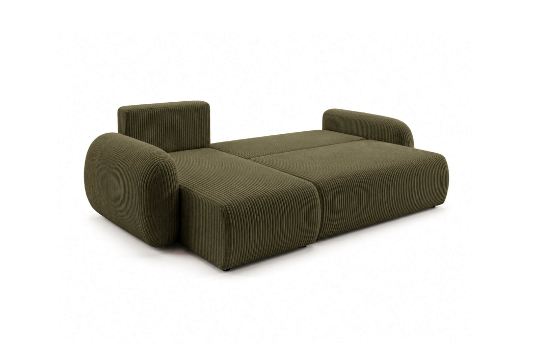 Canapé d'angle convertible et réversible ALYA avec coffre en velours côtelé