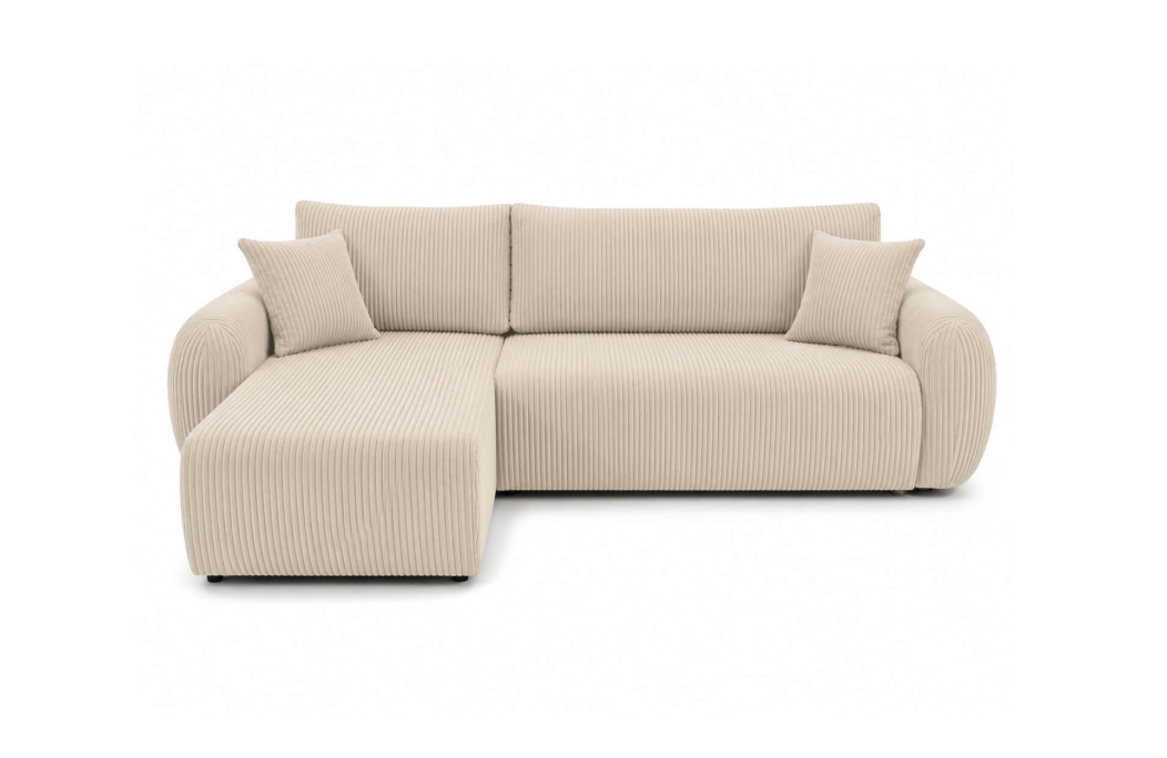 Canapé d'angle convertible et réversible ALYA avec coffre en velours côtelé