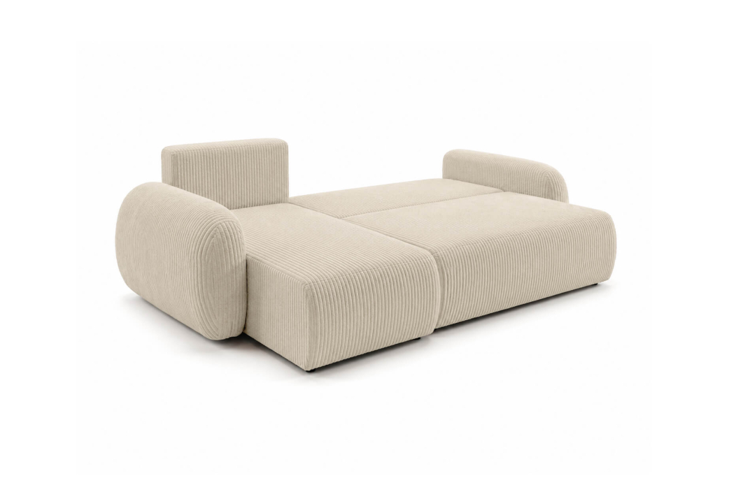 Canapé d'angle convertible et réversible ALYA avec coffre en velours côtelé