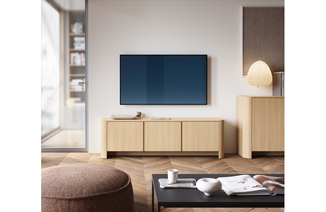 Meuble TV SAVIO 3 portes bas à poser