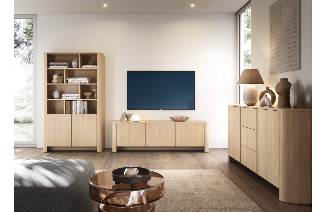 Meuble TV SAVIO 3 portes bas à poser