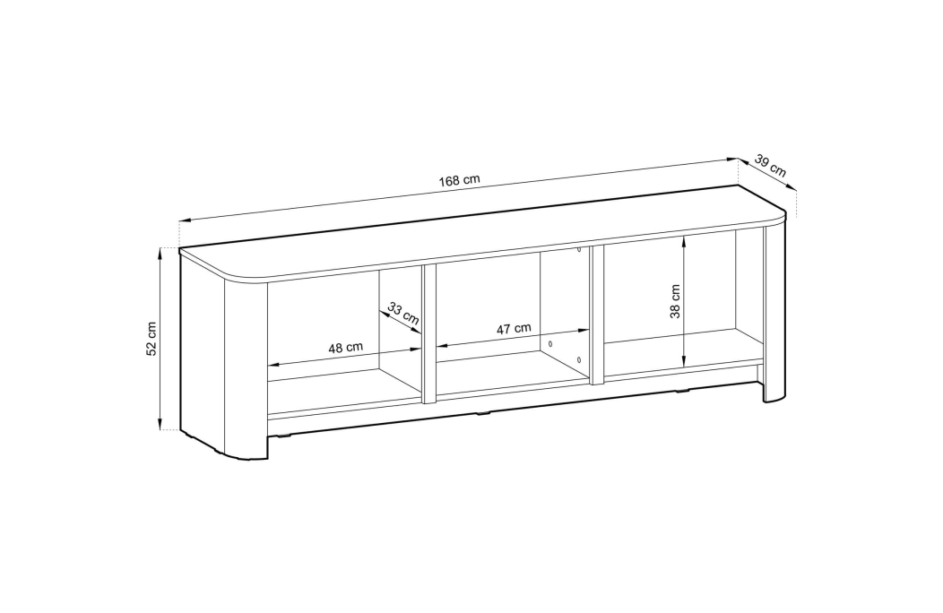 Meuble TV SAVIO 3 portes bas à poser