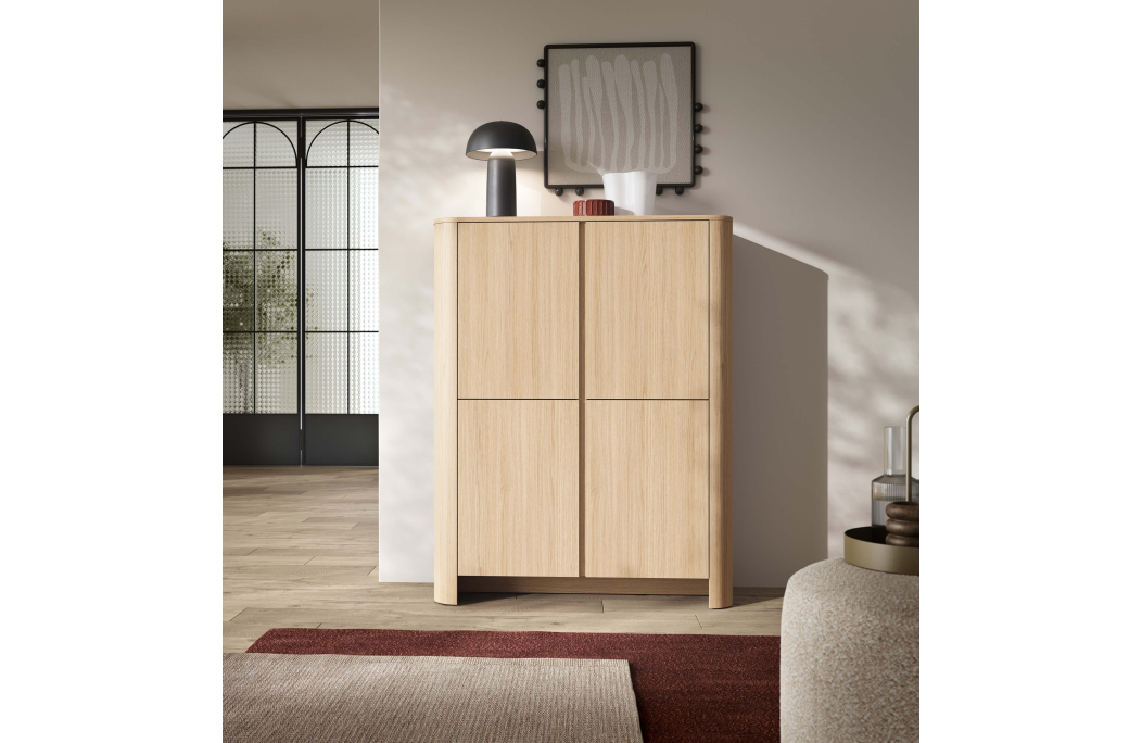 Buffet haut SAVIO 4 portes en bois