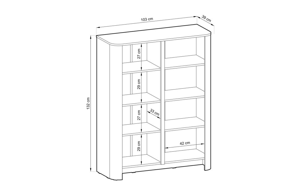 Buffet haut SAVIO 4 portes en bois