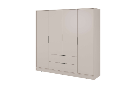 Armoire MIRAGE 4 portes 2 tiroirs avec penderie