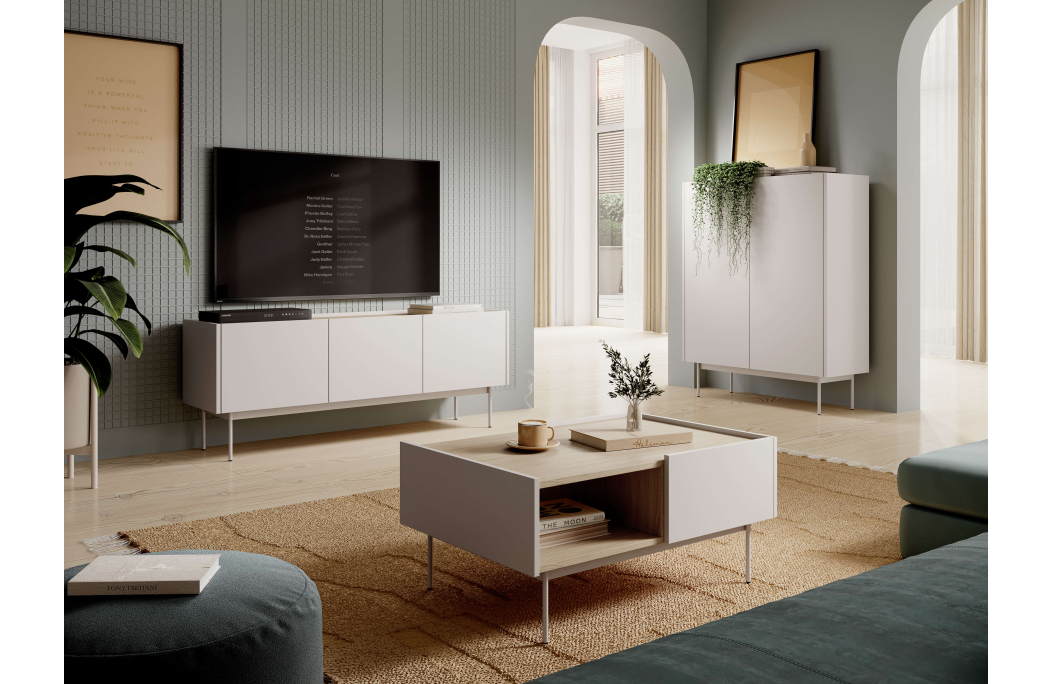 Table basse VIVARO 2 tiroirs en bois