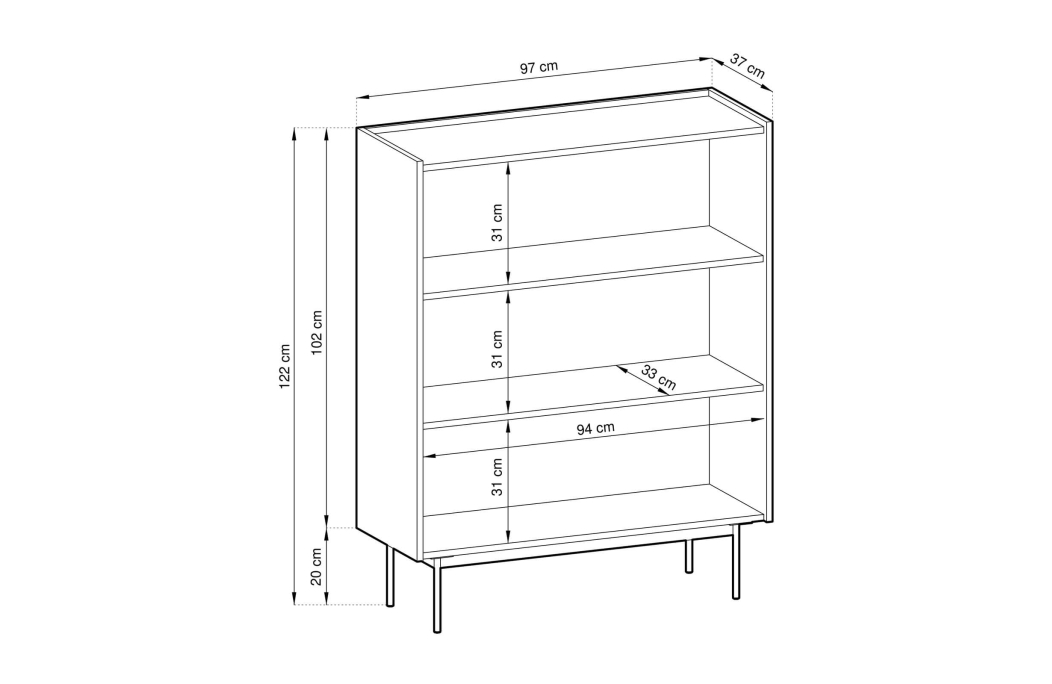 Buffet haut VIVARO 2 portes en bois