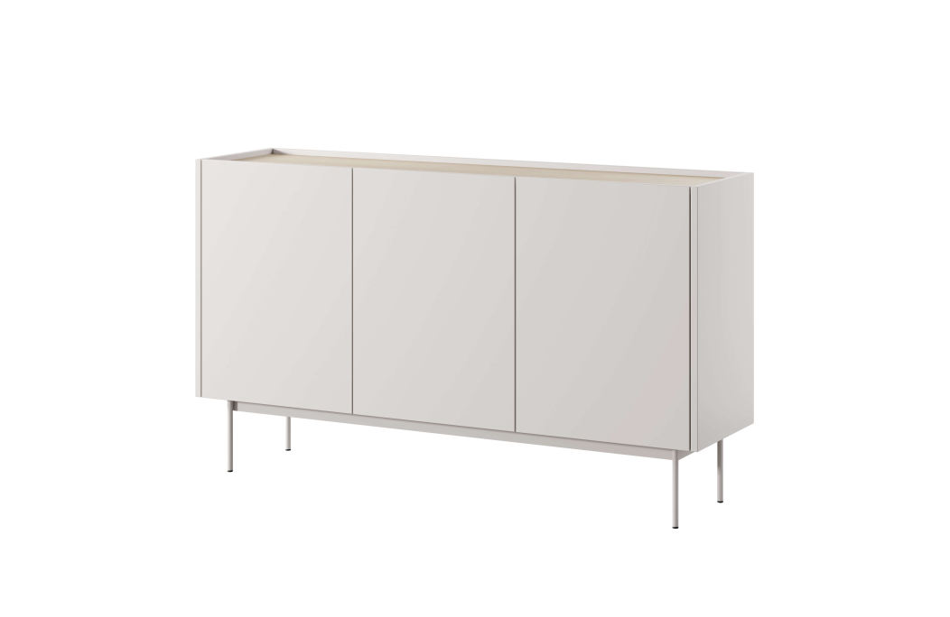 Buffet bas VIVARO 3 portes avec 6 étagères en bois