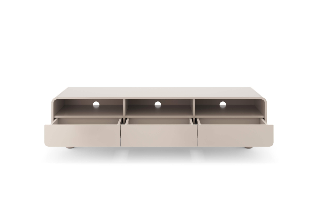 Meuble TV ALBA bas à poser 180 cm avec rangements en bois