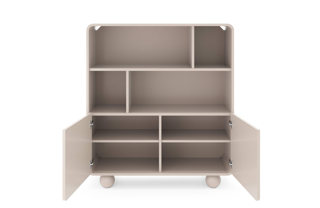 Buffet haut ALBA 2 portes et 4 niches en bois