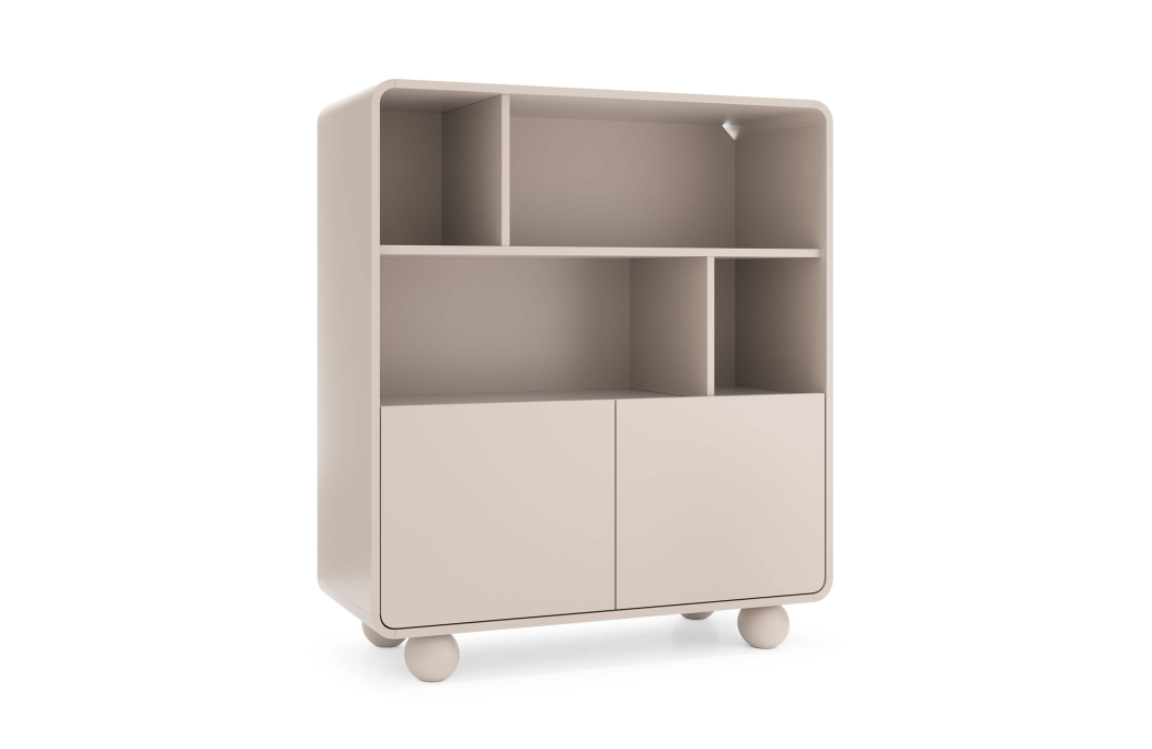 Buffet haut ALBA 2 portes et 4 niches en bois