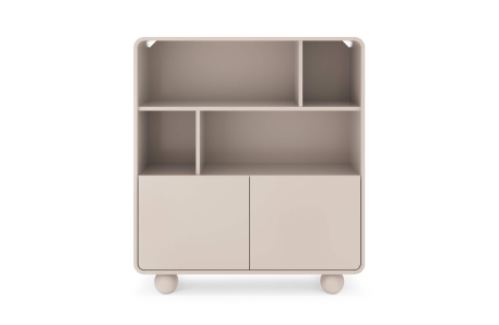 Buffet haut ALBA 2 portes et 4 niches en bois