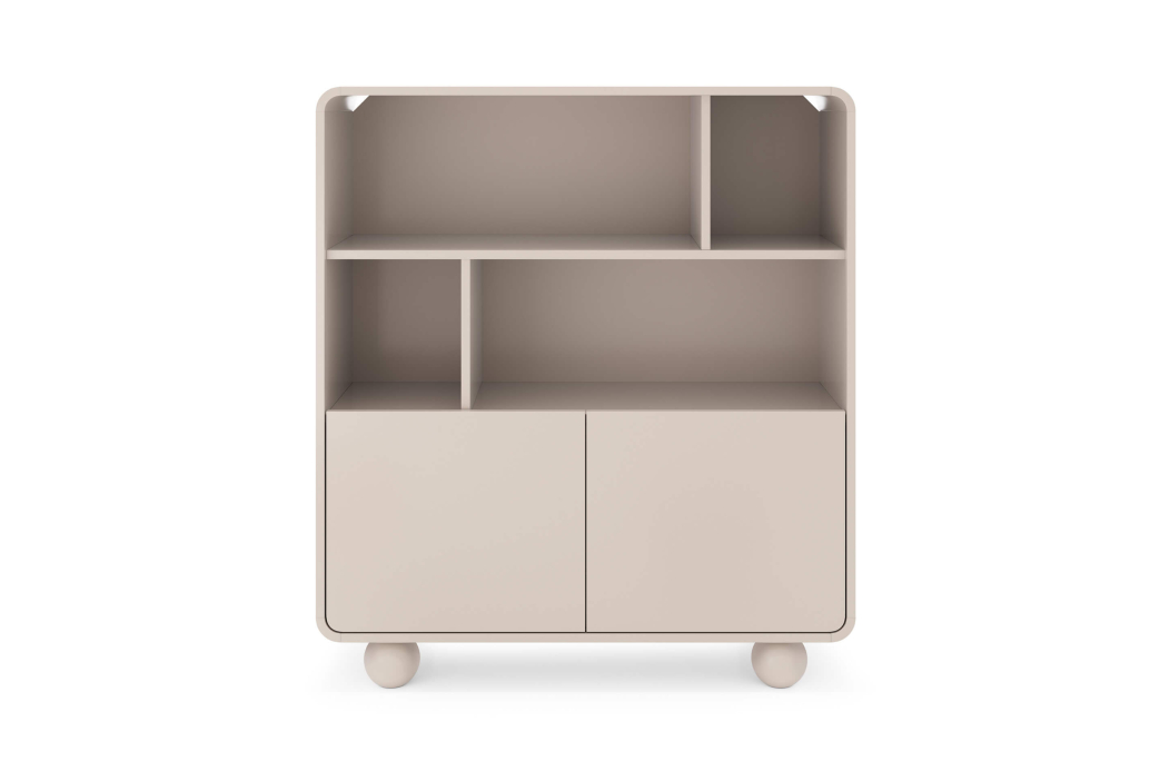Buffet haut ALBA 2 portes et 4 niches en bois
