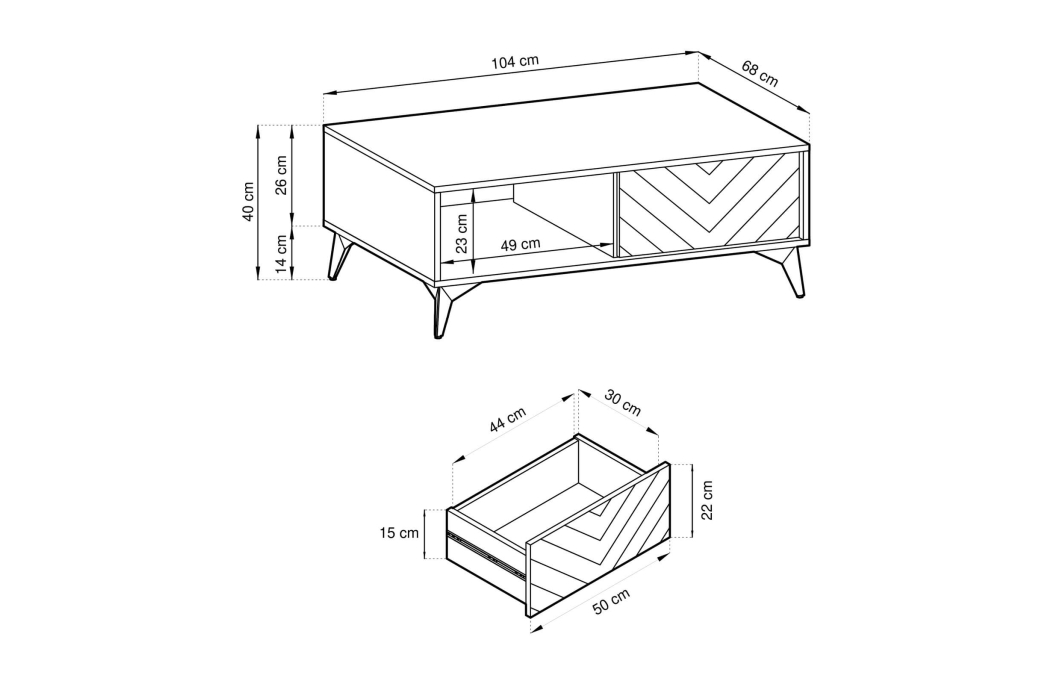 Table basse VARENA avec rangements en bois