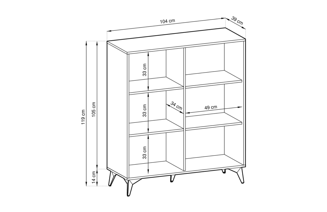Buffet haut VARENA 2 portes avec rangements et métal