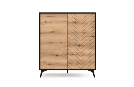 Buffet haut VARENA 2 portes avec rangements et métal